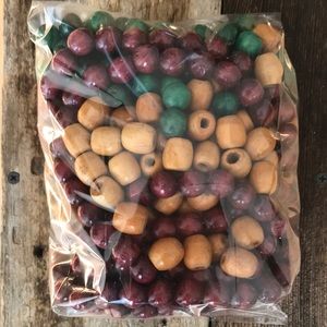 Bag of wooden beads